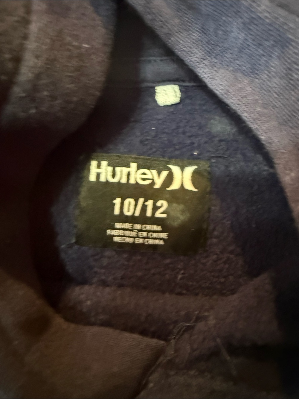 Hurley Navy Hoodie with Blue-to-Yellow Gradient Logo - Picture 2 of 2